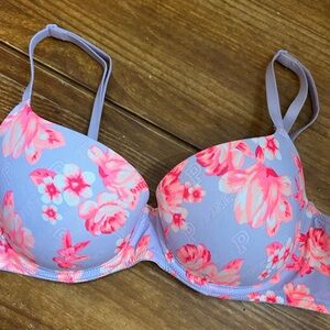 Floral Pink and Purple Bra